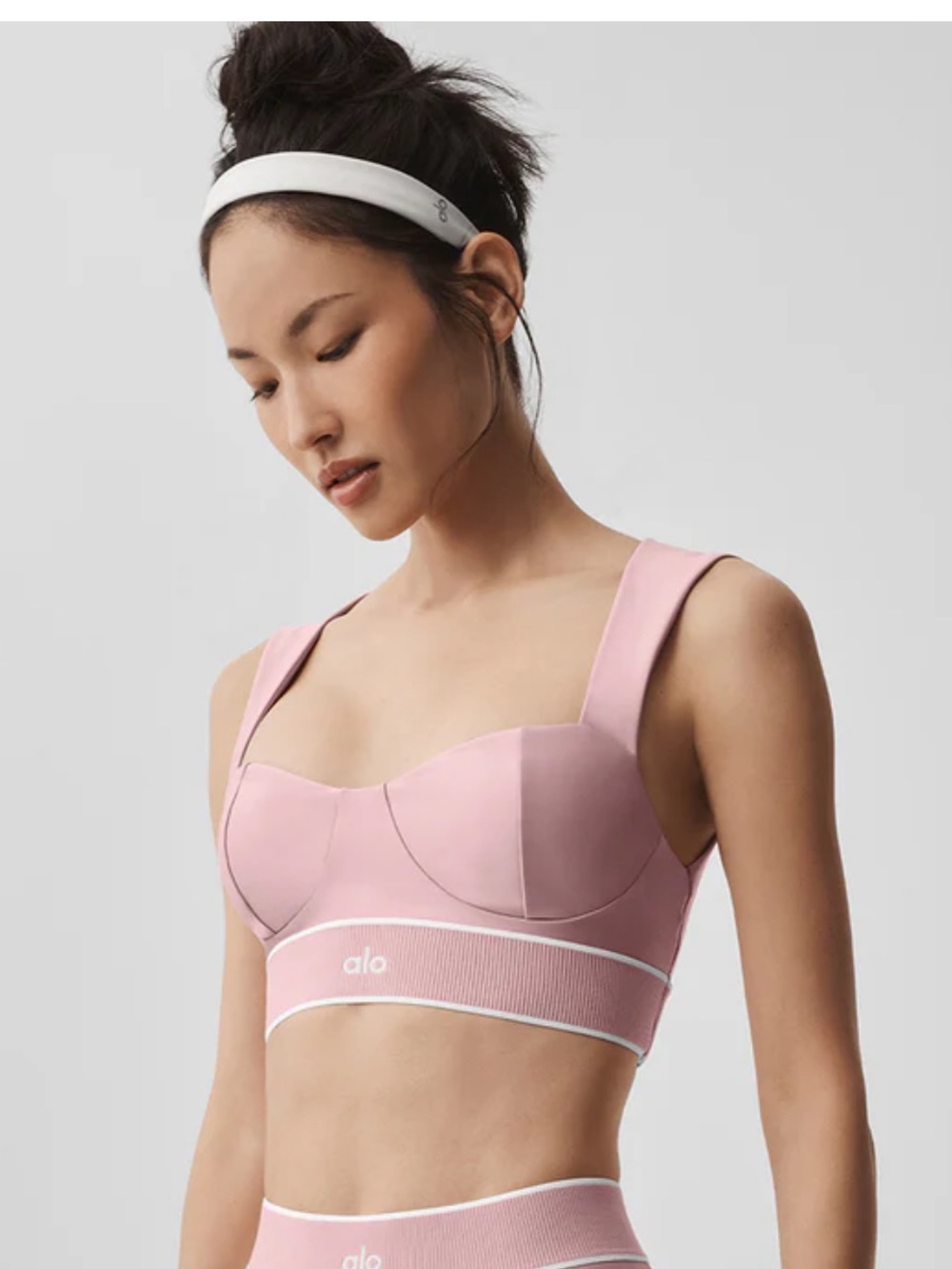 Alo Yoga Airlift Alignment Bra - Vintage Pink/White